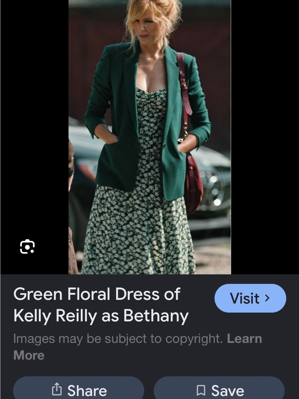 Reformation Green Floral Midi Dress with Puff Sleeves - Picture 5 of 9